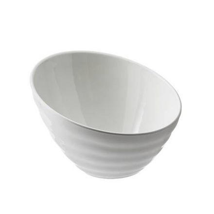  White slanted bowl in melamine